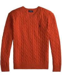 Polo Ralph Lauren - Kabelgebreide Wollen Pullover - Lyst