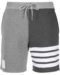 Thom Browne - Panelled 4-bar Cotton Shorts - Lyst