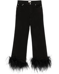 Alice + Olivia - Jeans Met Veren Afwerking - Lyst