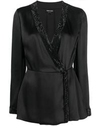 Giorgio Armani - Shiret Crystal-Embellished Silk Top - Lyst