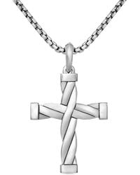 David Yurman - Sterling Dy Helios Cross Pendant (48Mm) - Lyst