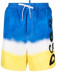 DSquared² - Spray-Paint Print Swim Shorts - Lyst