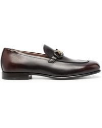 Ferragamo - Ferragamo Gancini Square-Toe Loafers - Lyst