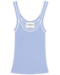 Iceberg - Top Con Ribete De Canalé - Lyst