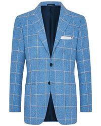 Kiton - Geruite Kasjmier Blazer - Lyst