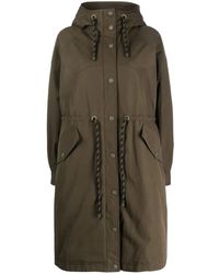 Woolrich - Long-line Drawstring Parka Coat - Lyst