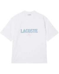 Lacoste - Katoenen T-Shirt Met Logo - Lyst