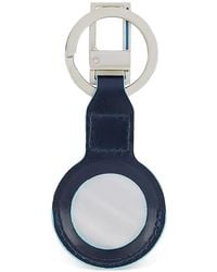 Piquadro - Logo-Engraved Leather Keychain - Lyst