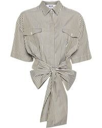 MSGM - Crop Shirt With Bow Clothing - Lyst
