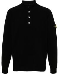 Stone Island - Half Zip Sweater With Buttons - Lyst