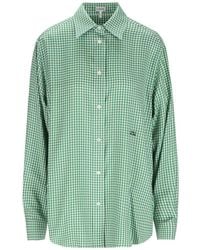 Loewe - Anagram-Embroidered Gingham Shirt - Lyst