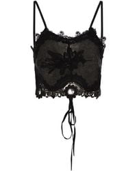Maurizio Mykonos - Lace-Trim Embroidered Top - Lyst