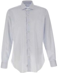 Barba Napoli - Micro-Checked Long-Sleeve Shirt - Lyst