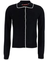 Max Mara - Contrast-Trim Collared Cardigan - Lyst