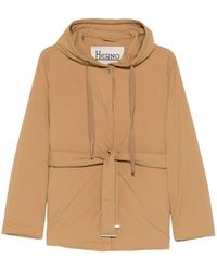 Herno - Hooded Tie-Fastening Jacket - Lyst