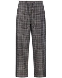 Max Mara - Check-Pattern Drawstring Trousers - Lyst