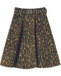 Ganni - Jupe Mi-Longue À Imprimé Léopard - Lyst