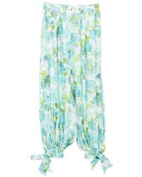 Chloé - Floral-Print Pleated Trousers - Lyst