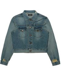 Mainless - Distressed Denim Jacket - Lyst