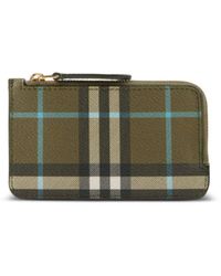 Burberry - Chain-detailing Check-pattern Wallet - Lyst