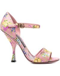 Dolce & Gabbana - Keira Floral Buckle Sandals - Lyst