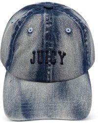 Juicy Couture - Bleach-Wash Denim Cap - Lyst