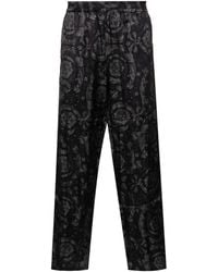 Versace - Pyjama-Hose aus Samt mit Barocco-Print - Lyst