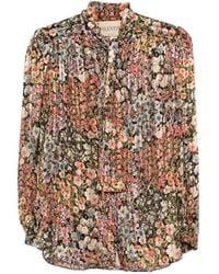 Valentino Garavani - Après L'Hiver Allover Fiorellini Pekin Plissé Shirt - Lyst