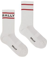 Bally - Gerippte Socken mit Intarsien-Logo - Lyst