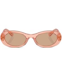 Miu Miu - Logo-Lettering Oval-Frame Sunglasses - Lyst
