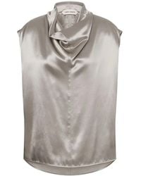 Alberta Ferretti - Cowl-Neck Sleeveless Top - Lyst