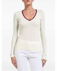 Brunello Cucinelli - Ribbed-Knit V-Neck Sweater - Lyst