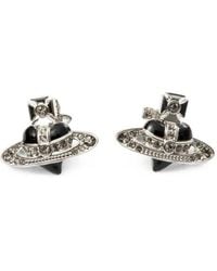 Vivienne Westwood - New Diamante Heart Orb Earrings - Lyst