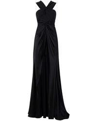 Cinq À Sept - Draped-detailing Flared Gown - Lyst
