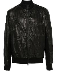 Transit - Crinkled-effect Panelled Leather Jacket - Lyst