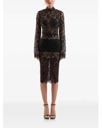 IMROSKA - Lace-Up Floral-Lace Blouse - Lyst