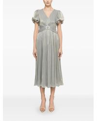 Nissa - Crystal-Detail Pleated Midi Dress - Lyst