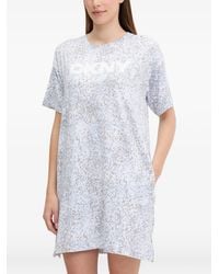 DKNY - Leopard-Print Logo-Print Nightdress - Lyst