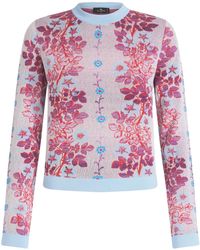 Etro - Floral-Jacquard Crew-Neck Blouse - Lyst
