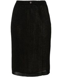 Gucci - Ribbed Knit Skirt - Women's - Silk/acetate/viscose/polyester - Lyst