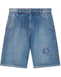 Off-White c/o Virgil Abloh - Royal-Patch Denim Shorts - Lyst
