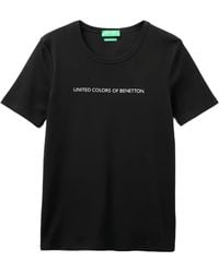 Benetton - Logo-Print T-Shirt - Lyst