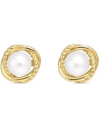 David Yurman - 18Kt Crossover Infinity Pearl Stud Earrings (10Mm) - Lyst