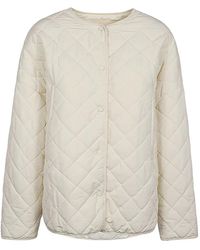 Sandbeige - Quilted Crew-Neck Jacket - Lyst