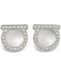 Ferragamo - Gancini Crystal-Embellished Earrings - Lyst