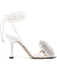 Mach & Mach - Nicole Bow Crystal-embellished Sandals - Lyst