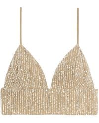 Ami Paris - Cropped Top With Sequin Embroidery - Lyst