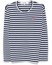COMME DES GARÇONS PLAY - Heart Patch Striped T-Shirt - Lyst