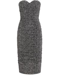 Dolce & Gabbana - Habotai Silk Dress With Chevron Print - Lyst