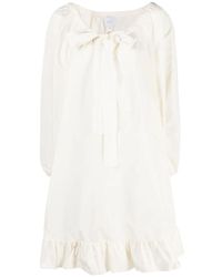 Patou - Tie-Neck Ruffled Minidress - Lyst